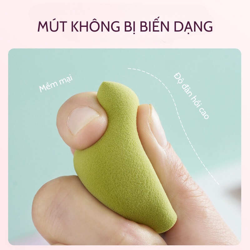 Hộp 4 bông mút trang điểm tán kem nền siêu mịn và tự nhiên Mini Min 4