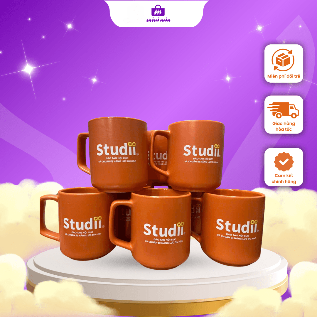 [Quà tặng doanh nghiệp] Ly sứ trơn Studii