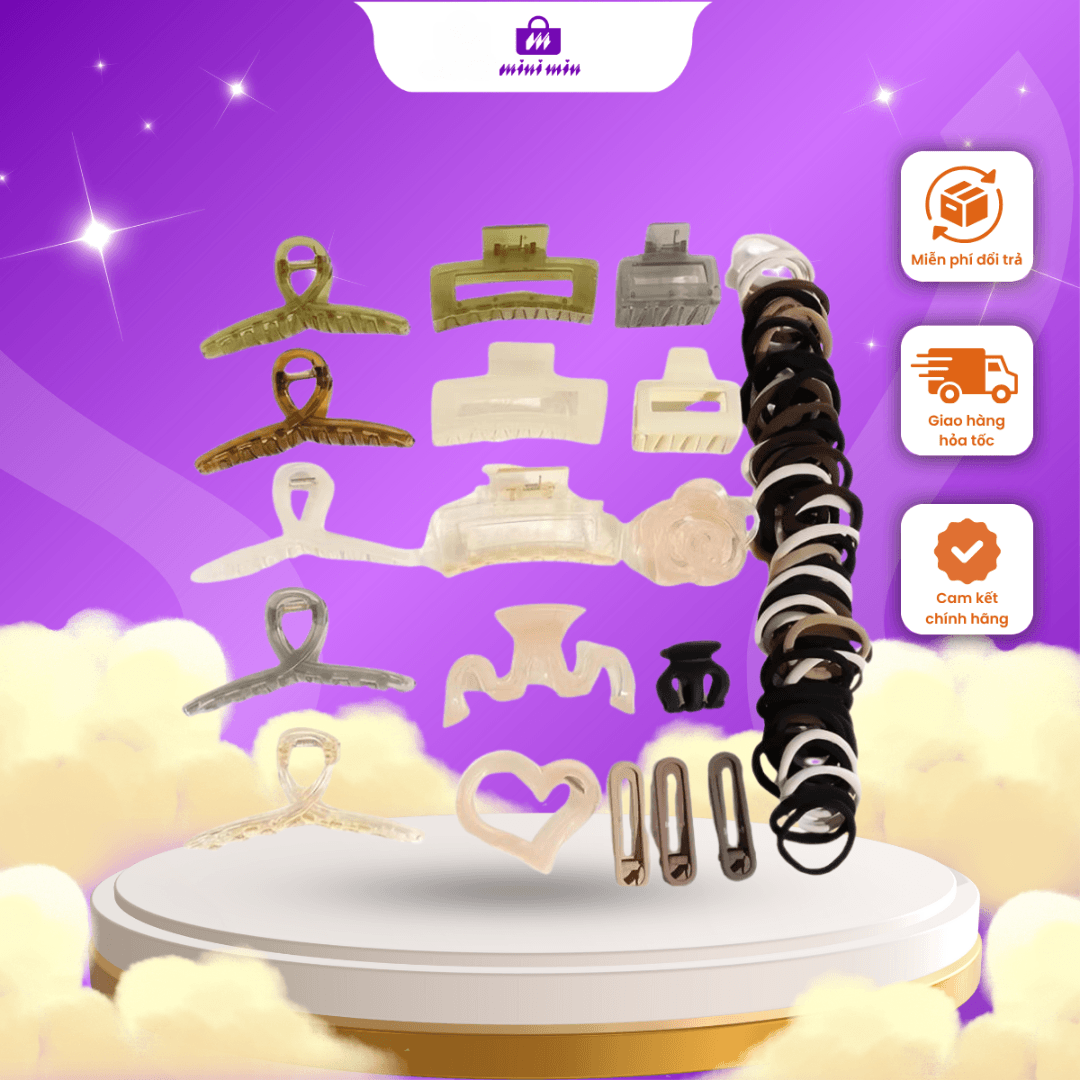 Set kẹp tóc nhiều món