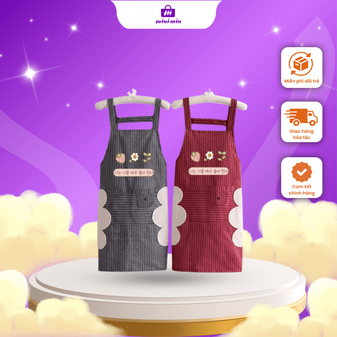 Tạp dề vải 2 lớp cotton mềm mại Mini Min