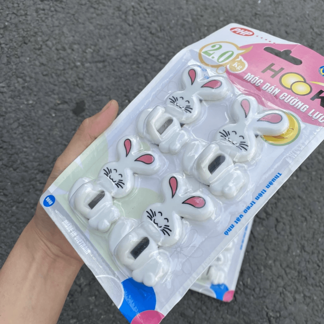 Vỉ 4 cái móc dán tường cường lực siêu bền Mini Min 5