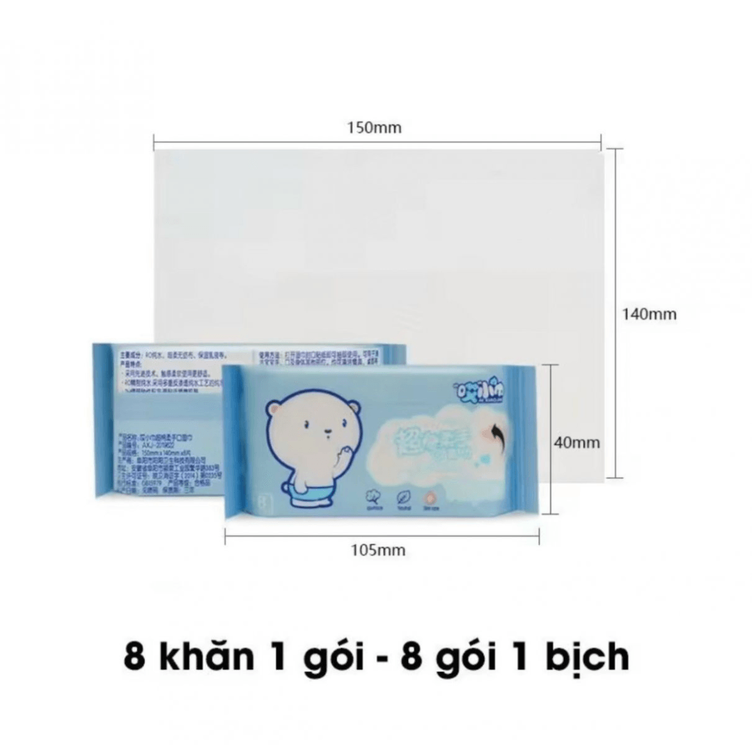 Gói khăn ướt bỏ túi không mùi, dễ bỏ túi Mini Min 2