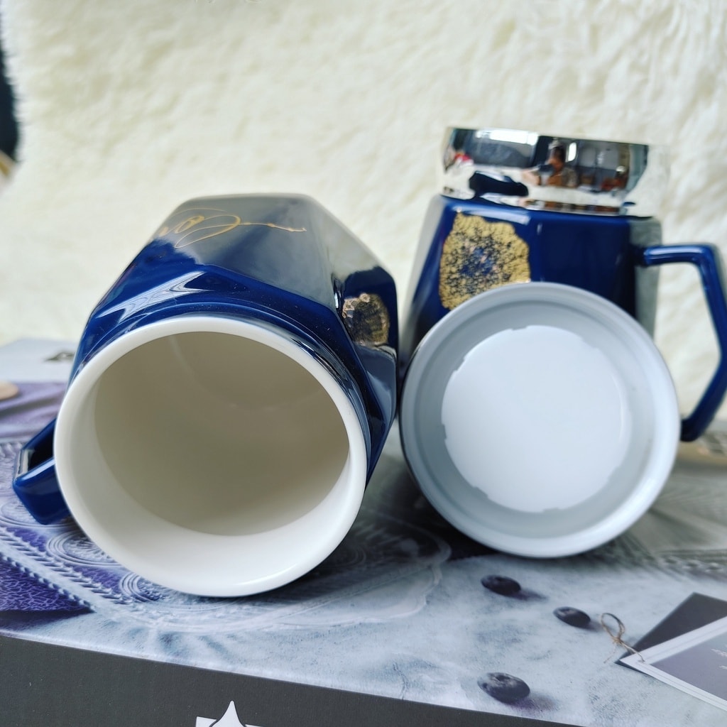 Ly sứ nắp gương màu xanh 7