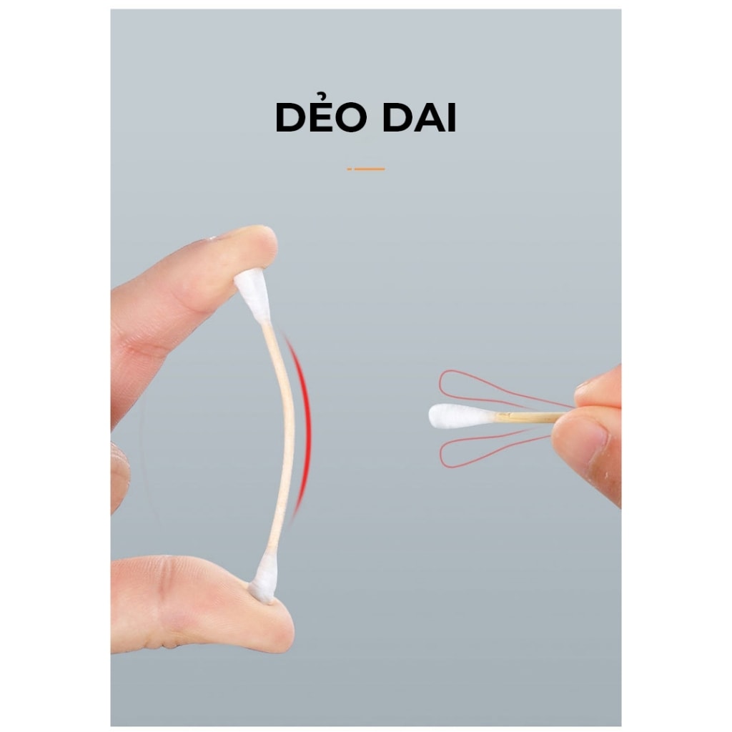 Hộp 500 cái tăm bông Mini Min vệ sinh tai hiệu quả 10