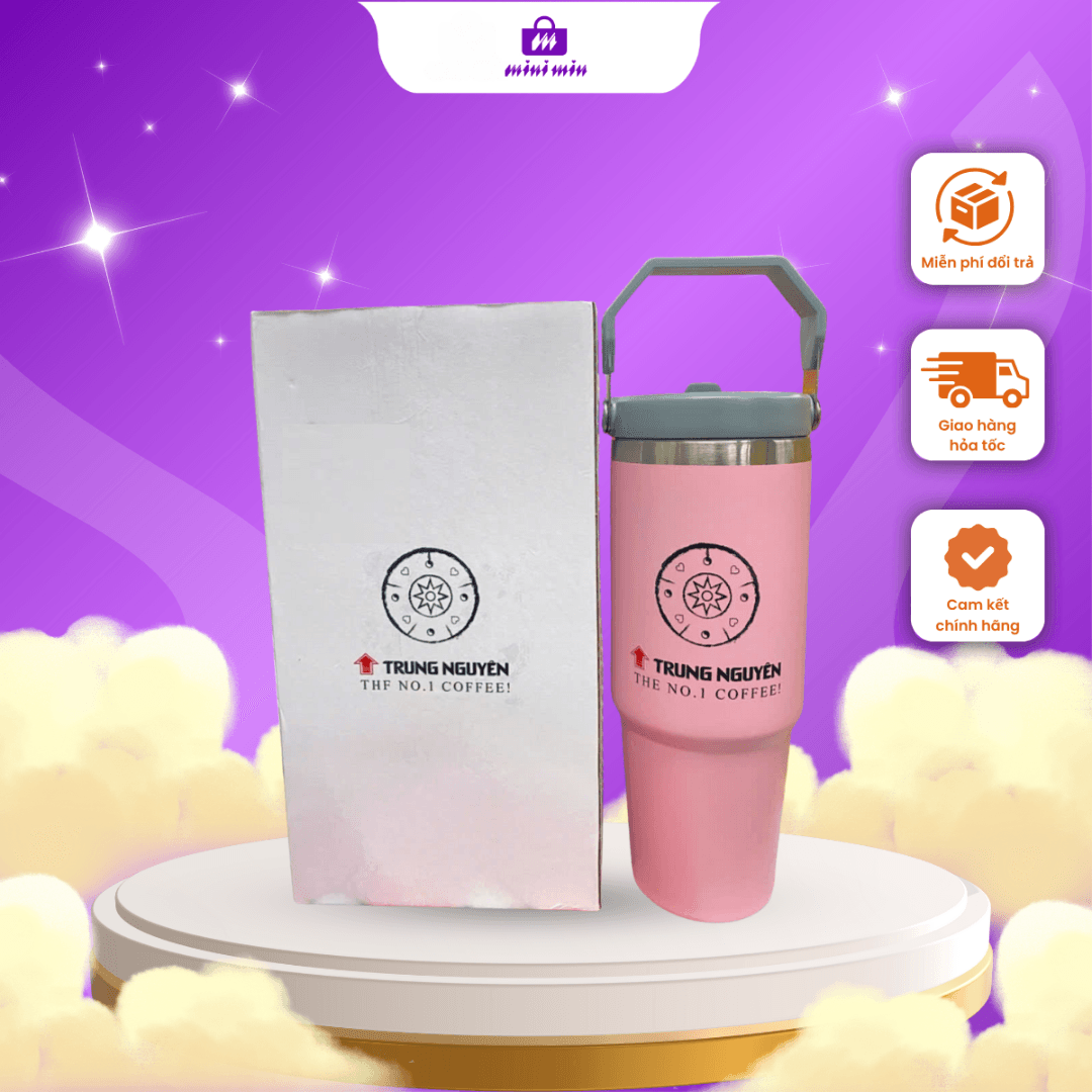 [Quà tặng doanh nghiệp] Ly thái giữ nhiệt có quai xách 900ml