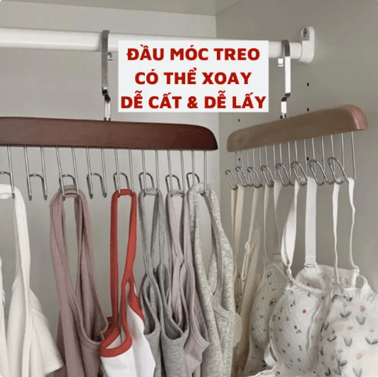 Móc gỗ treo đồ loại 8 móc 5