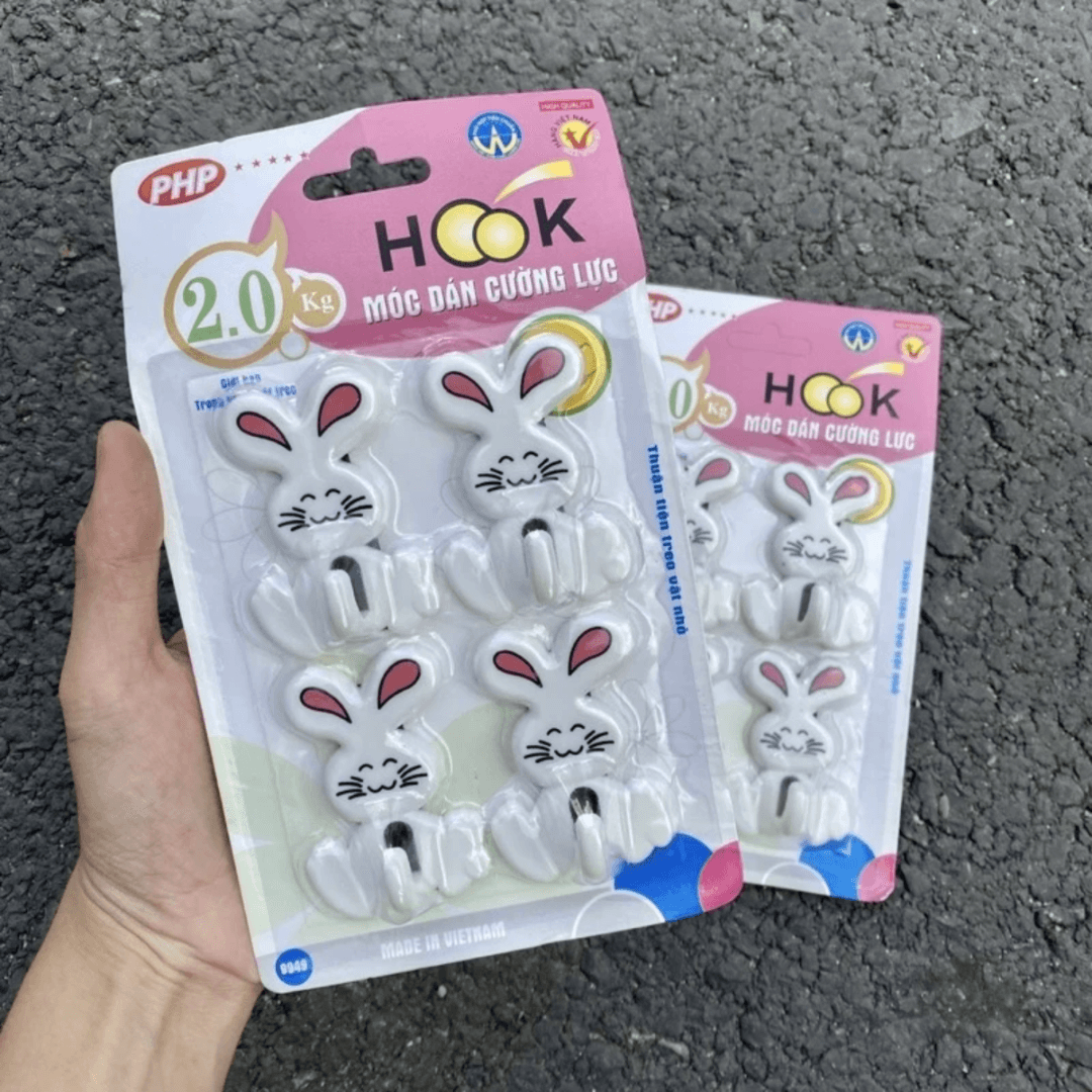 Vỉ 4 cái móc dán tường cường lực siêu bền Mini Min 2