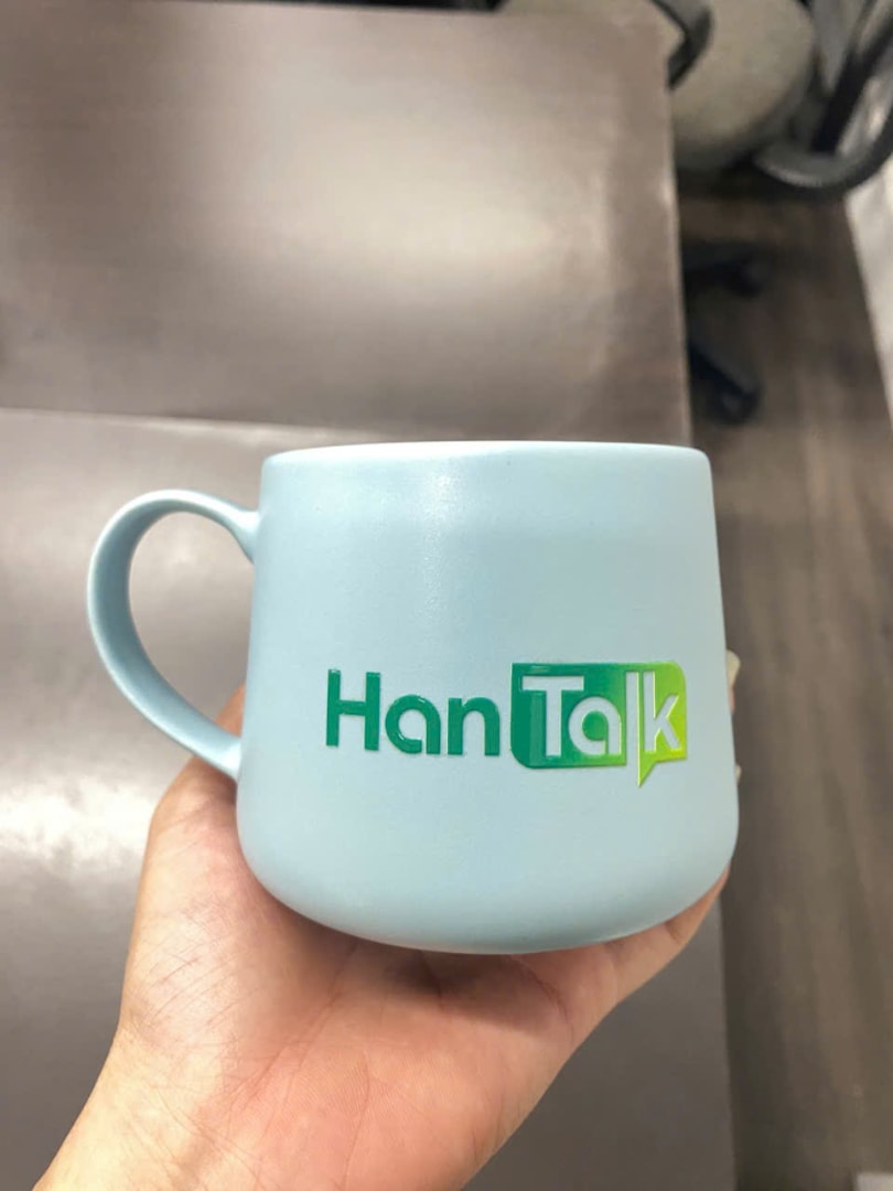 [Quà tặng doanh nghiệp] Ly sứ trơn Han Talk 2
