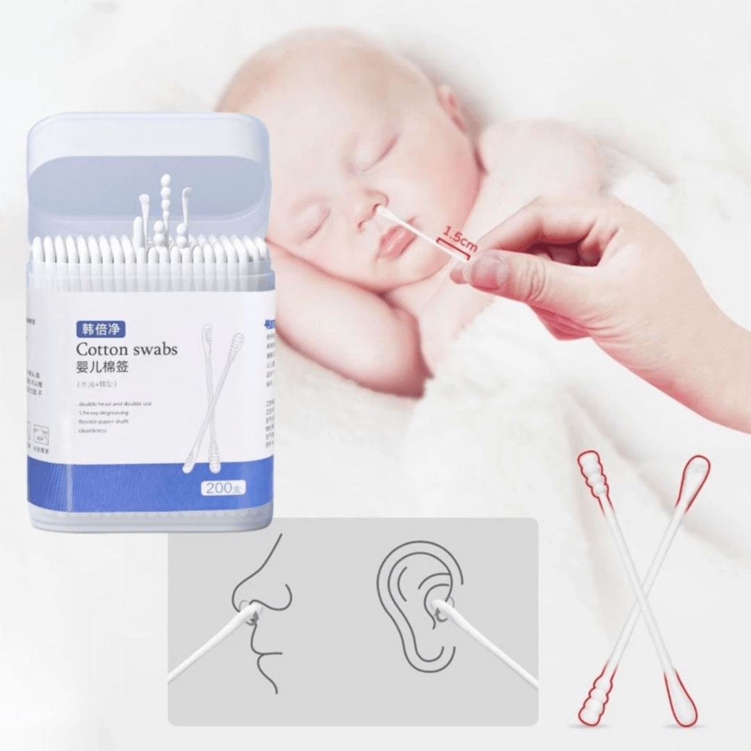 Hộp 200 cái tăm bông 2 đầu cho bé 4