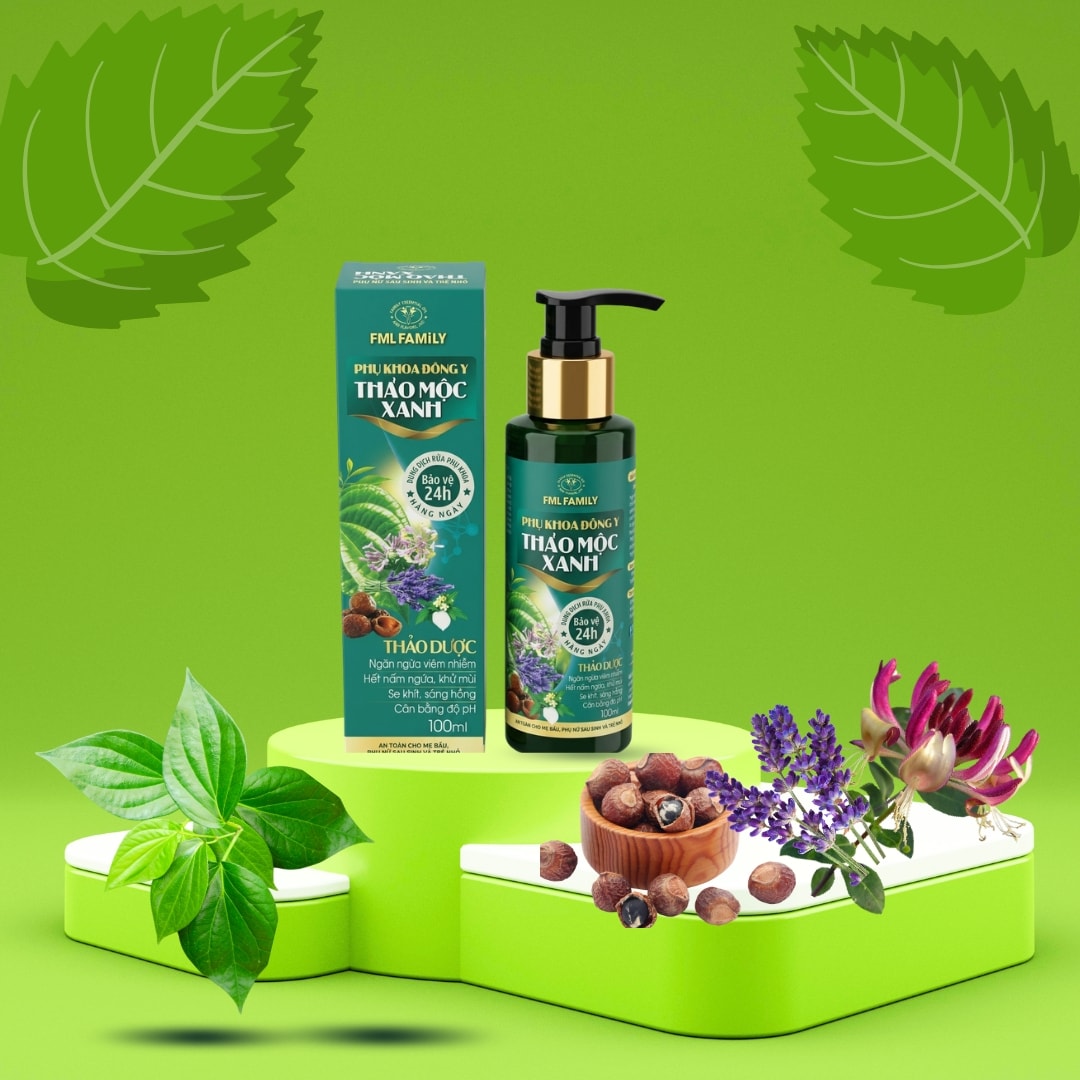 Dung dịch rửa phụ khoa đông y Thảo Mộc Xanh