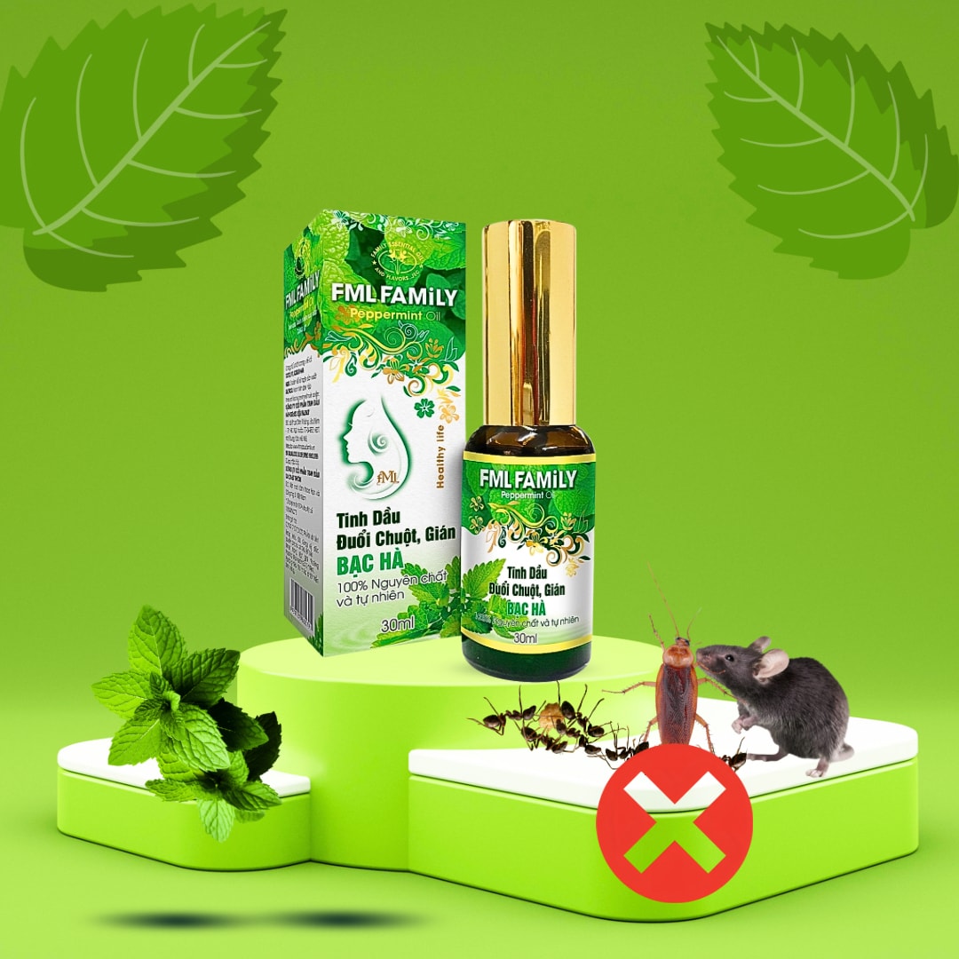Tinh dầu đuổi chuột, gián, kiến bạc hà 30ml