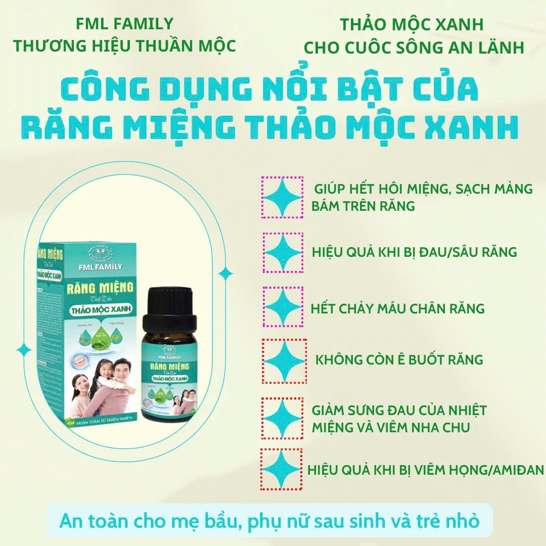 Tinh Dầu Răng Miệng Trị Hôi Miệng, Mảng Bám, Đau/sâu, ê buốt, chảy máu chân răng, nhiệt miệng và nhiều vấn đề khác hiệu quả diệu kỳ 10ml 5