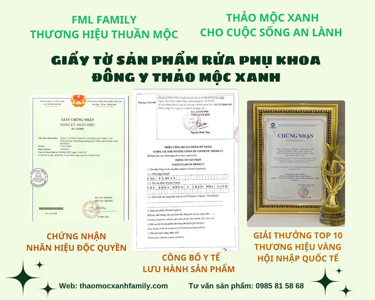 Dung dịch rửa phụ khoa đông y Thảo Mộc Xanh 8