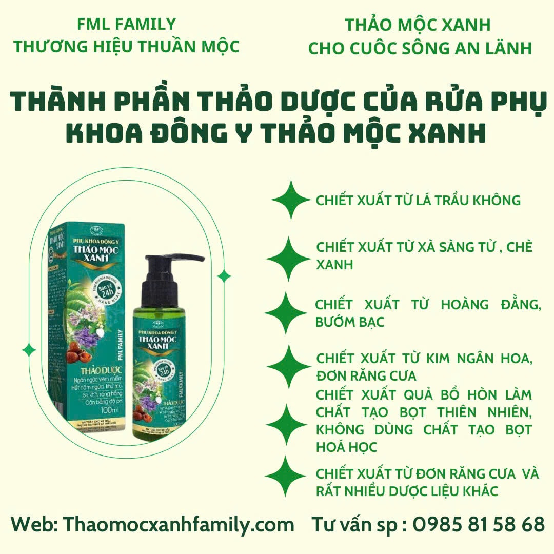 Dung dịch rửa phụ khoa đông y Thảo Mộc Xanh 6