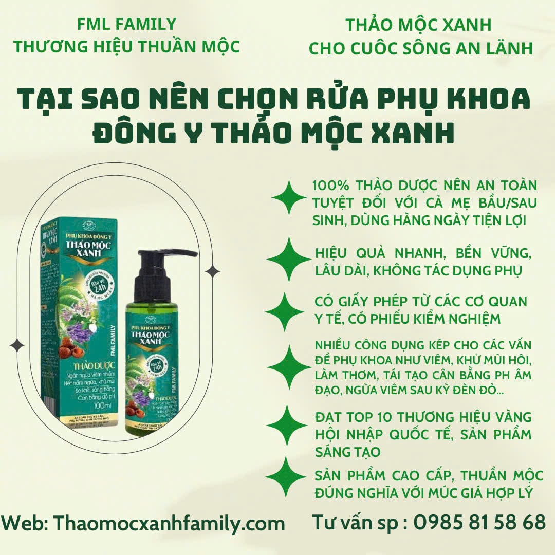 Dung dịch rửa phụ khoa đông y Thảo Mộc Xanh 5