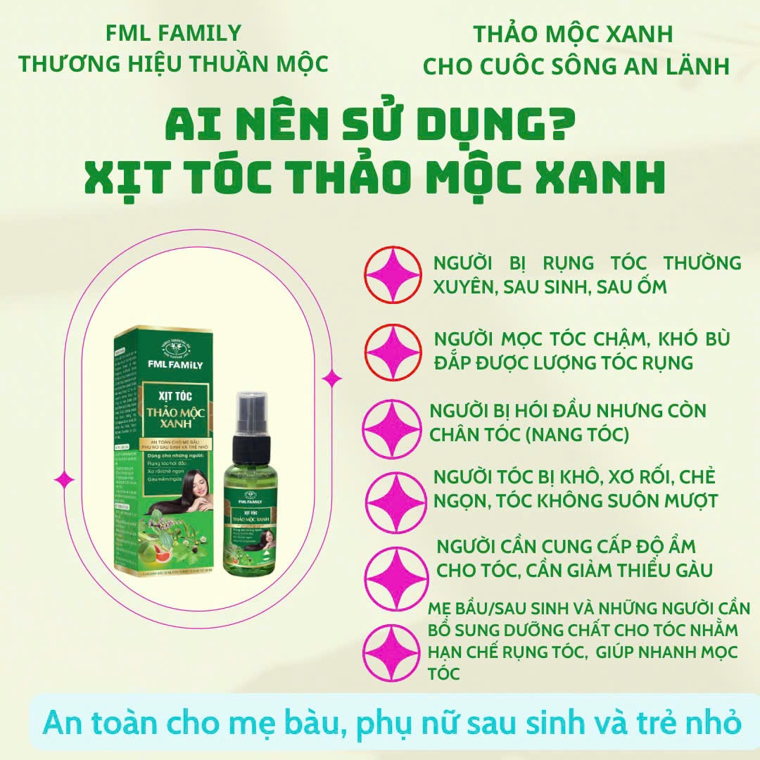 Xịt tóc Thảo Mộc Xanh 100 ml giúp mọc tóc, ngăn rụng tóc hiệu quả 6