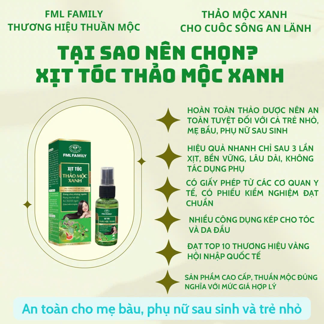 Xịt tóc Thảo Mộc Xanh 100 ml giúp mọc tóc, ngăn rụng tóc hiệu quả 5