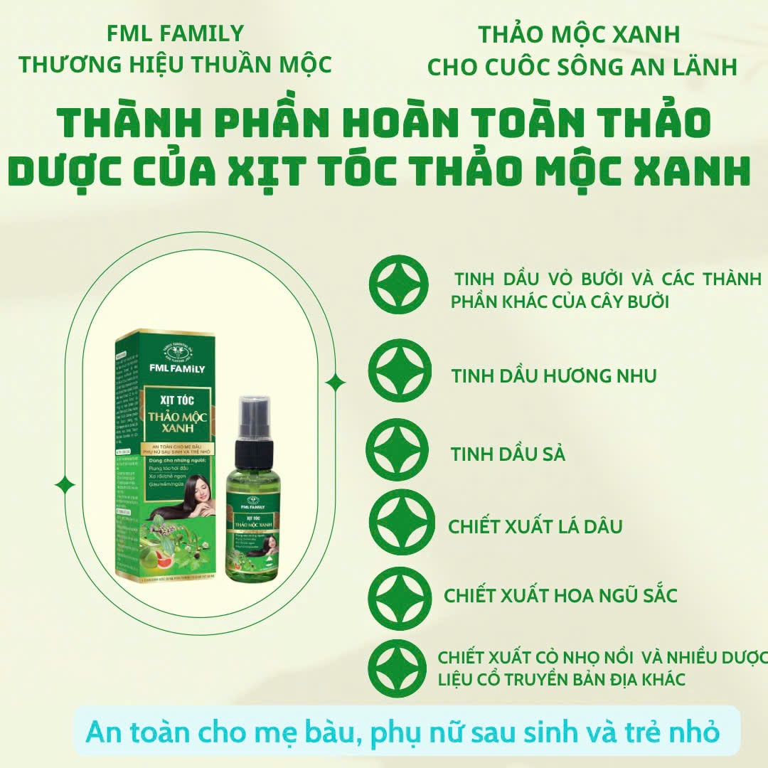 Xịt tóc Thảo Mộc Xanh 100 ml giúp mọc tóc, ngăn rụng tóc hiệu quả 4